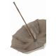 Natural linen Sun umbrella, waterproofed, beige lace, internal lining satin. Unscrewable knob