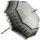 Natural linen Sun umbrella, waterproofed, brown lace, internal lining satin. Unscrewable knob