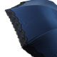 Folding umbrella for Lady, Blue with black lace, ebony knob