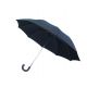 Folding umbrella for man, Navy cloth,  leather handlecrook covered handle with navy leather