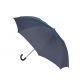 Parapluie pliant Homme, Bleu, poignée cuir