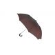 Parapluie pliant Homme, Marron, poignée cuir