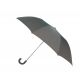 Folding umbrella for man, Grey cloth, leather handle