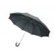 Folding umbrella for man, Grey cloth, leather handle