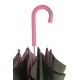 Parapluie motifs à pois, poignée cuir rose avec zip