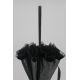 Tweed grey cotton Sun umbrella. Ebony wood shaft. Handle covered with black Shagreen