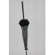 Tweed grey cotton Sun umbrella. Ebony wood shaft. Handle covered with black Shagreen