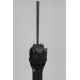 Black Satin Sun umbrella. Ebony shaft, Handle covered with Crocodile