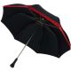 Parapluie pliant Dame, Noir et Rouge, poignée ébène, ouverture automatique