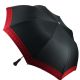 Parapluie pliant Dame, Noir et Rouge, poignée ébène, ouverture automatique