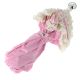 Pink frill Folding umbrella for Lady, silver plated knob
