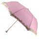 Pink frill Folding umbrella for Lady, silver plated knob