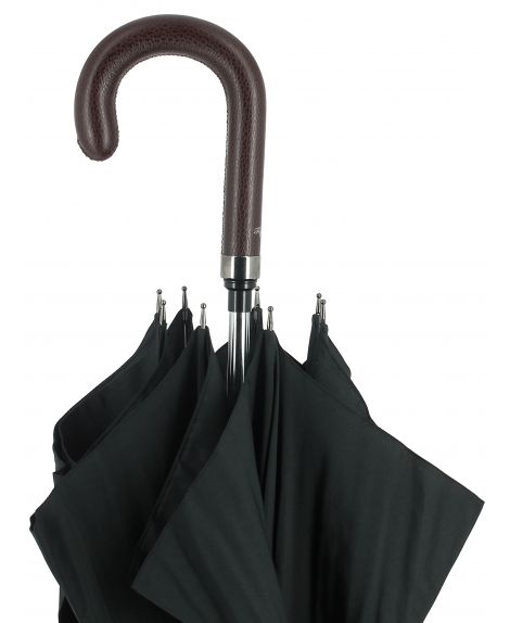 Sword - black umbrella with brown leather handle