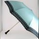 Grey Folding umbrella for Lady, horn knob