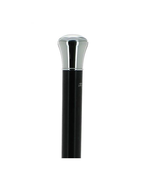 Tippling stick - silver plated knob on a black stamina wood shaft,  with 1 bottle